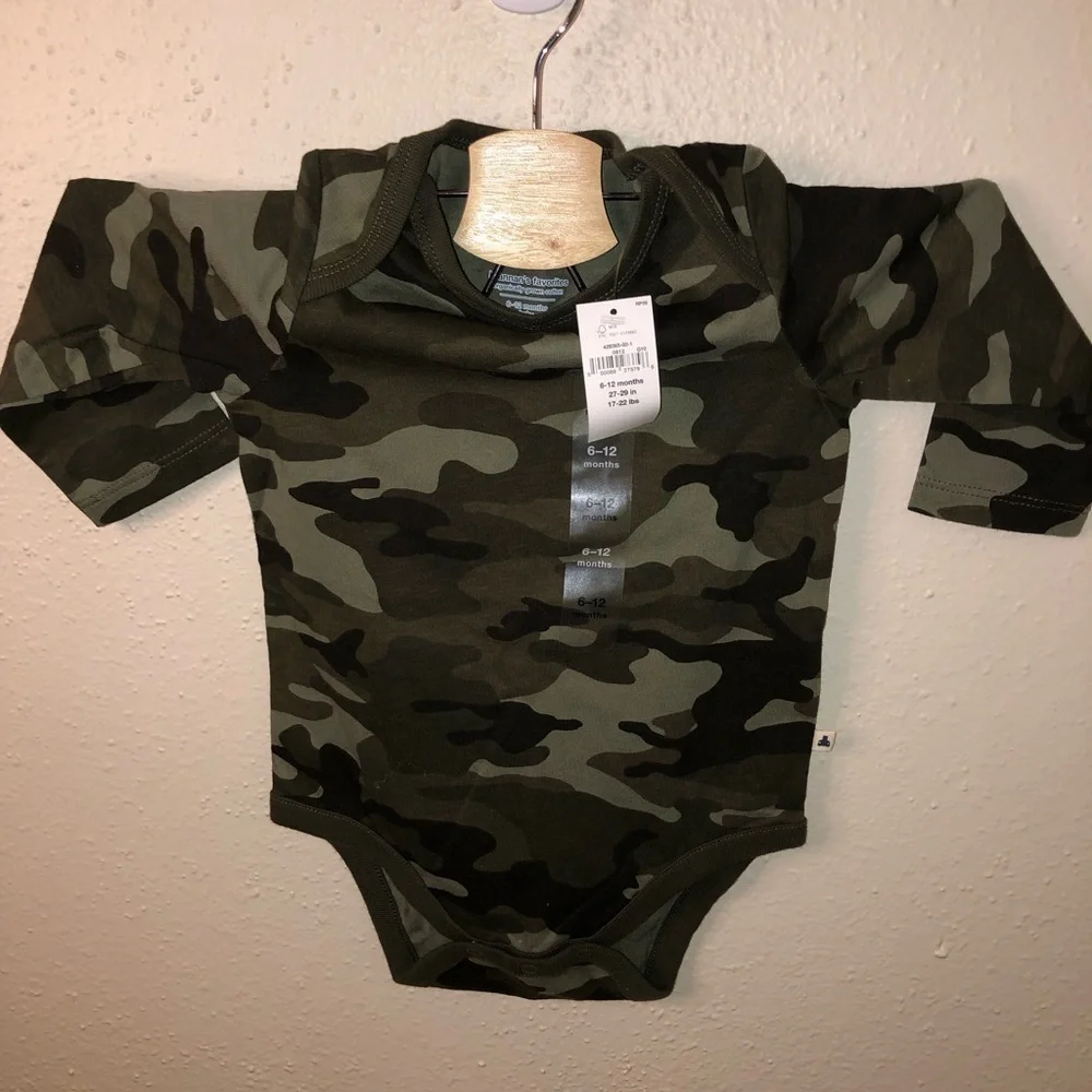 Baby Gap Brannan's Favorites Long Sleeve Bodysuit Green Camo 6-12 months